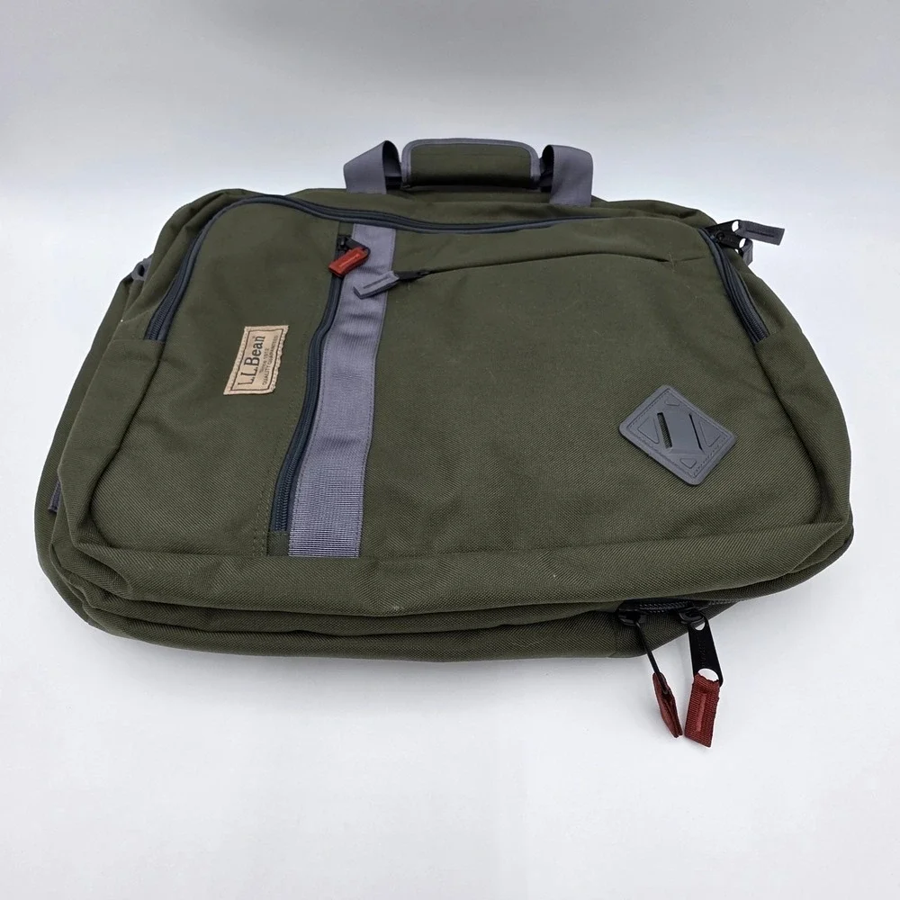 Vtg OG LL Bean Continental Backpack Carry on Travel Pack Moss Green/ Gray